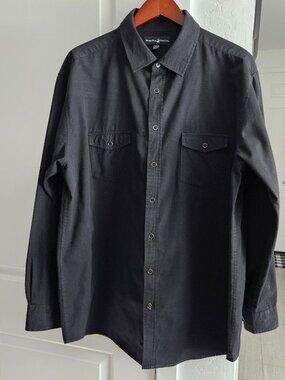 Beverly Hills Polo Club Black Long Sleeve Button Down Shirt 2XLB